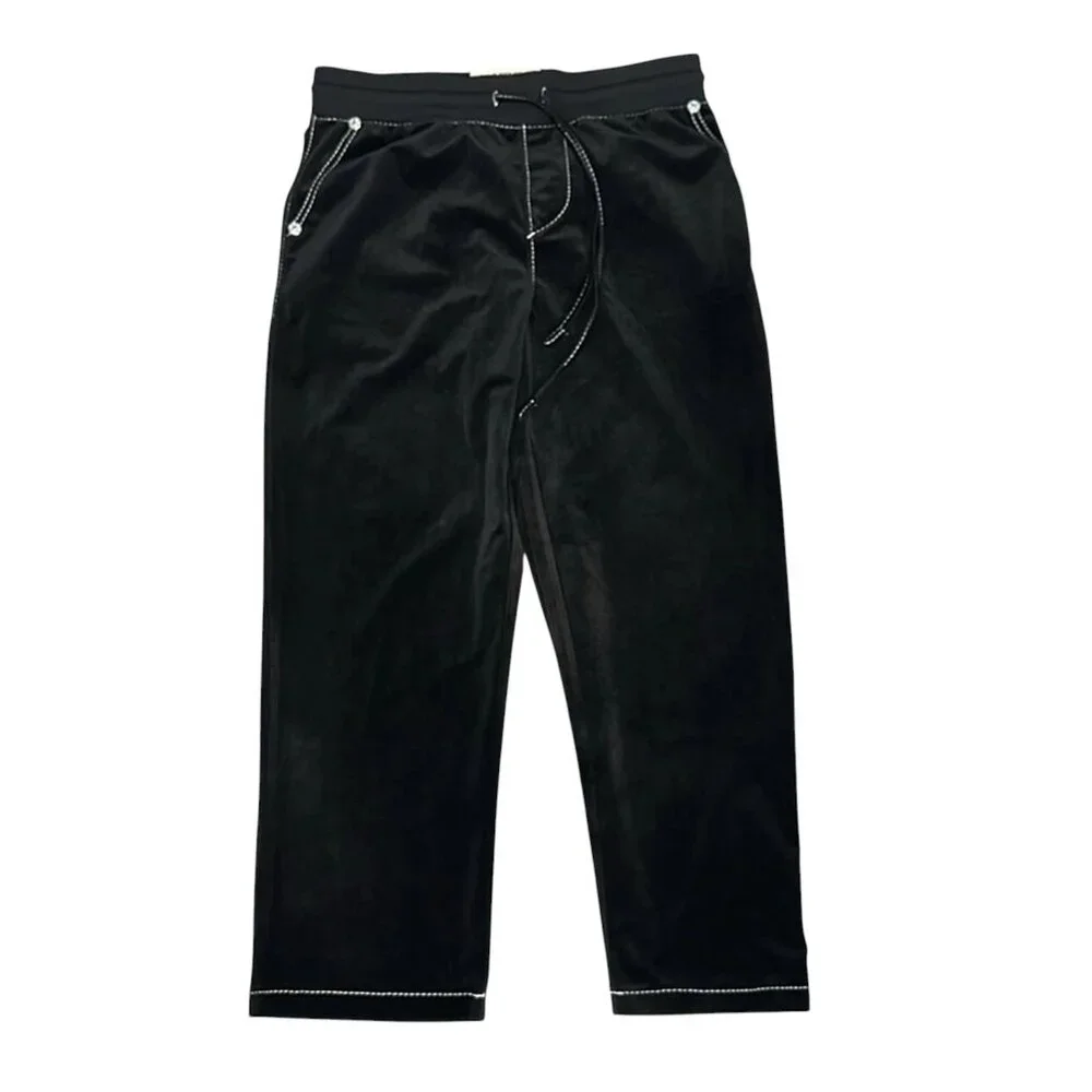 True Religion Big T Baggy Black Velvet Pants Men's Size S M XL NWT